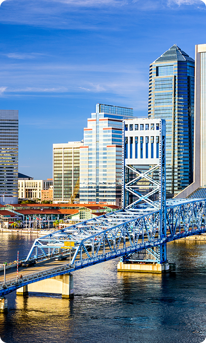 A view of the Jacksonville, FL, downtown skyline.