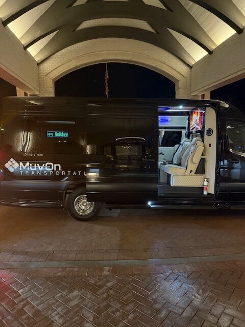 Mercedes-Benz luxury sprinter van with open door