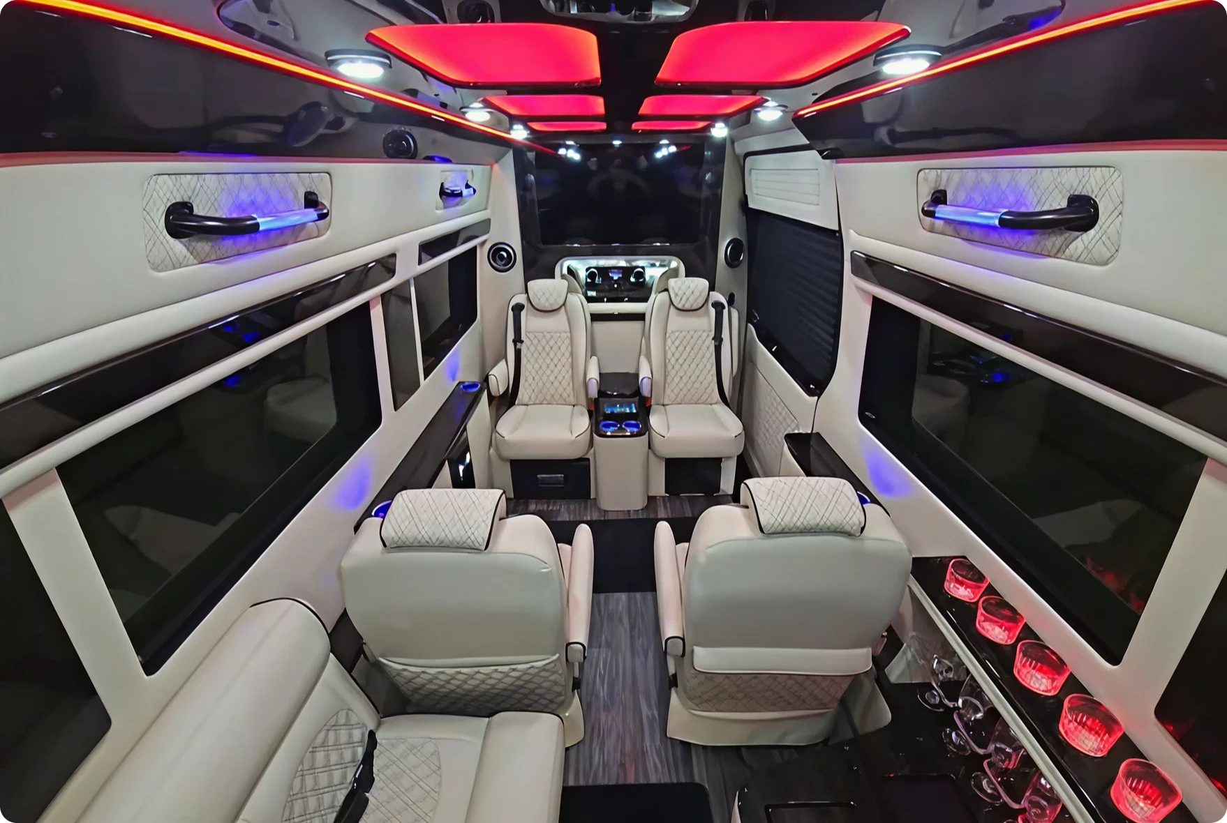 Luxury van interior with LED lighting
